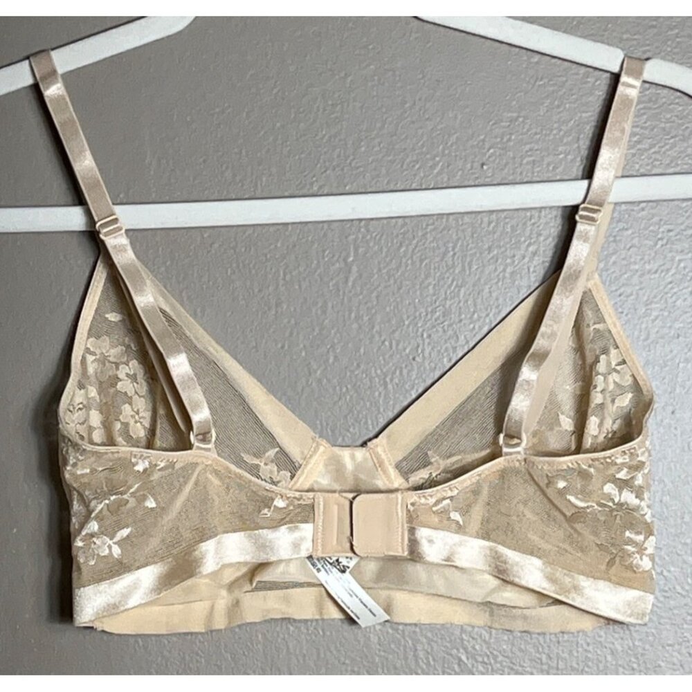 NWOT Intimately Free People Elise Bra Retro Sheer Lace Mesh Beige Nude Womens S - Picture 6 of 9